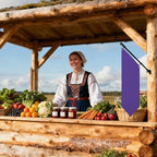 Farm Stand Blank Flag with Pole Kit, 12x42 Inch Double-Layer Heavy-Duty 300D Polyester Banner, DIY Custom Sublimation Vinyl Flag for Garden, Yard, Events, or Outdoor Commercial Display (Purple) - Image 5