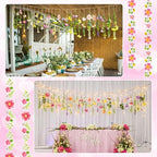 Suncalla 5.6 ft Wildflowers Hanging Garlands with LED Lights Artificial Flower Wall Decor Fake Rustic Floral Vines Rose Eucalyptus Daisy Backdrop Set for Ceiling Farmhouse Wedding Home Garden(Fresh) - Image 4