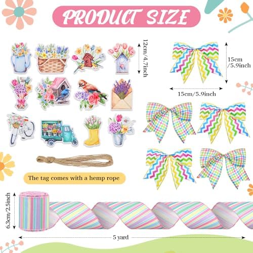Halfchet 43 Pcs Spring Tree Decorations Spring Hanging Ball Ornaments for Small Tree Colorful Hanging Ornaments Decoration for Home Spring's Party Holiday Supplies - Image 3