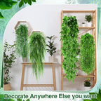 Daifunli 48 Pcs Artificial Hanging Plants Fake Hanging Ferns Plastic Fake Plants for Wall Room Garden Garland Indoor Outdoor Decor No Basket (Boston,Eucalyptus,Ivy Vine,String of Pearls) - Image 6