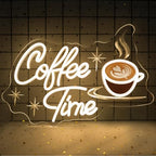 Coffee Time Neon Sign Coffee Bar Neon Light Wall Decor for Café & Home Bar by DREAMFORT