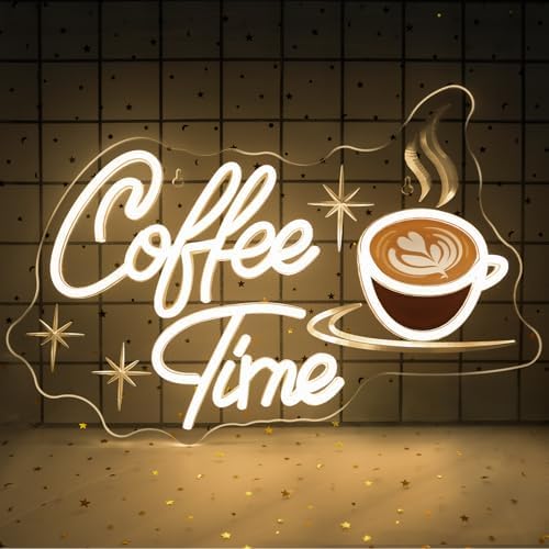Coffee Time Neon Sign Coffee Bar Neon Light Wall Decor for Café & Home Bar by DREAMFORT