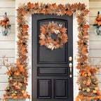 2 Pack 6 Ft Fall Garland with Lights & Timer, Thanksgiving Mantel Decor - Image 5