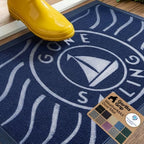 GORILLA GRIP WeatherMAX Door Mat, Indoor Outdoor Use, 35x23, Navy Sailboat by GorillaGrip