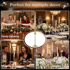 6 Sets Candle Holder Brass Gold Candlestick Holders - Vintage Modern Metal Taper Candle Holders, Decorative Centerpiece for Table Mantel, Wedding Kitchen Home Decor, Wedding Gift,18Pcs - Image 7