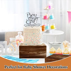 Roowest 4 Pack Wooden Display Risers, Rustic Cake Stands, Black Brown - Image 5