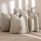 MIULEE Soft Decorative Chenille Pillow Covers Khaki 20x20 Pack of 4 - Image 2