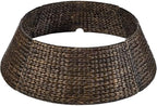 Best Choice Products 36in Christmas Tree Collar, Woven Hyacinth 3-Piece Holiday Rattan Tree Skirt Accessory for Home w/Cord Cut-Out - Espresso by BestChoiceProducts