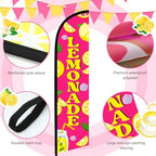 HunnmingRe 2 Set 15ft Pink Lemonade Feather Flag Kit, Large Advertising Swooper Flag Banner with Aluminum & Fiberglass Poles and Ground Stakes, High-visibility Outdoor Sign for Business, Store - Image 4