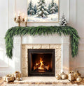 9 Ft Christmas Garland Real Touch Norfolk Pine Garland Christmas Decorations Faux Realistic Winter Pine Garlands for Mantle, Table, Stairs, Doorframe, Fireplace Indoor Outdoor Holiday Xmas Decor by VersaCharm