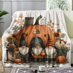 Fall Gnome Blanket, Autumn Pumpkin Fleece Throw Blanket King Size for Couch Bed Sofa, Thanksgiving Blankets and Throws, Decor & Gifts, Super Soft Plush Flannel Blanket, 108x90 by Unknown