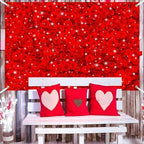 Valentine's Day Red Rose Flower Wall Backdrops 12x10 FT Wedding Bridal Shower Party Decorations Girls Birthday Backdrop Cake Table Tea Party Photoshoot Decorations Photo Studio Props - Image 3