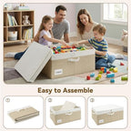 GRANNY SAYS Extra Large Storage Bins with Lids, Closet Bins, White&Khaki - Image 4