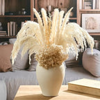 SIDUCAL Ceramic Vintage Flower Vase | 9 Inch Large Pottery Rustic Farmhouse Boho Vase for Home Decor, Table, Living Room, Bathroom, Coffee Desk, Shelf, Mantel Decoration, Wedding, White - Image 5