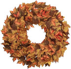 20 Inch Fall Wreaths for Front Door, Maple Leaves Outdoor Wreaths by LAIMENNI