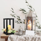 Hushee 30 Pcs Wooden Wedding Lantern Centerpiece Candles Wreaths Set,Black - Image 5