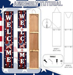 4th of July Patriotic Porch Sign 47.2",USA 250th Anniversary Wooden Welcome Sign, Red Blue Vertical Front Porch Decor for Outdoor Patio, Garden Entryway - Image 6