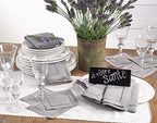 SARO LIFESTYLE Classic Hemstitch Cloth Napkins (Set of 12) - Elegant Everyday Dinner Napkins with Textured Fabric and Hemstitched Border for Dining Tables and Formal Entertaining, 20"x20", Grey - Image 4