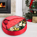 Heavy Duty Christmas Wreath Storage Bag 48" - Handles Made Of Durable 600D Oxford Polyester Material Storage Bag Extra Large 48” Holiday Wreaths Container (Red) - Image 5