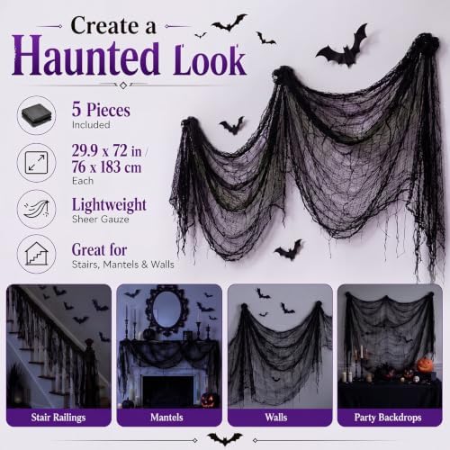 Gilprop Halloween Stair Party Decoration for Wall Mantel Fireplace, Purple - Image 4