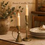Brass Candle Holder, Candlestick Holders Vintage Hammered Metal Taper Candle Holders Set of 2 Decorative Table Centerpiece for Dining Fireplace Home Decor - Image 5