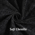 FUTEI Pack of 2 Chenille Throw Pillow Covers 18x18 Inch, Black - Image 2