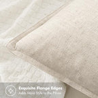 MIULEE Beige Boho Linen Decorative Pillow Covers 20x20 Inch Pack of 4 - Image 3