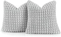 Pillow Covers 24x24 Set of 2 Velvet Euro Shams Decorative Farmhouse Pillowcases Boho Square Cushion Covers Soft Bubble Texture for Couch Sofa Bed Bedroom Car Living Room，Light Gray by COCOPLOCEUS