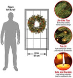 National Tree Company 24in Pre-Lit Wintry Pine Flocked Christmas Wreath - Image 3