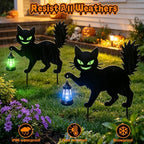 Black Cat Halloween Decorations Outdoor, Solar Hanging Lantern Garden Decor - Image 4