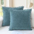 CaliTime Decorative Couch Throw Pillow Covers 22 X 22 Inches Smoke Blue by CaliTime