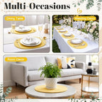 Oval Woven Placemats Set of 6, Cotton Rope 16x12 Inch, Yellow - Image 5