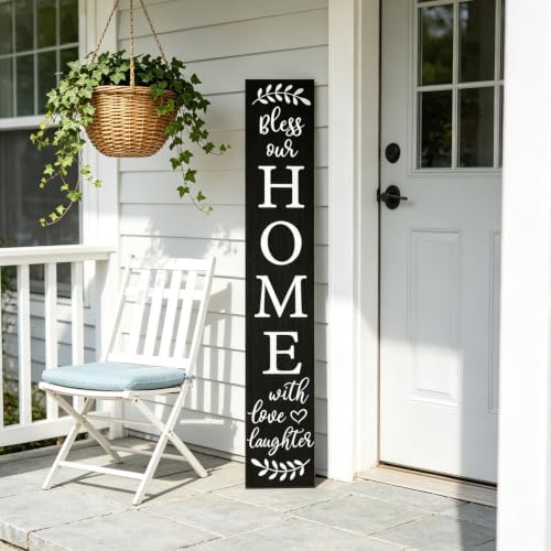 Welcome Sign for Front Door Porch, Bless Our Home Signs 47" - Image 4