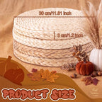 Lineshading 4 Pcs 12" Round Woven Mats for Centerpiece Fall Table Decor - Image 3