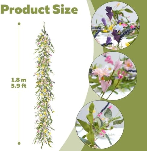 5.9FT Artificial Flowers Garland Flower Vines Summer Flower Garland - Image 3