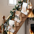 LUBOT 5 Pack Christmas Stockings Soft Large Family Xmas Stocking Set of 5 Embroidered 20" Modern Rustic Farmhouse Country Fireplace Hanging Christmas Decorations - Image 5