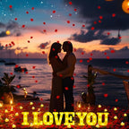 I Love You Light up Letter 24 Candles & 2000 Rose Petals, Deep Red - Image 5