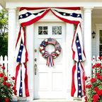 4th of July Decorations - Patriotic Door Decorations American Flag Bunting Banner for for Independence Day Porch Decor (1 Pack) by DERJLY