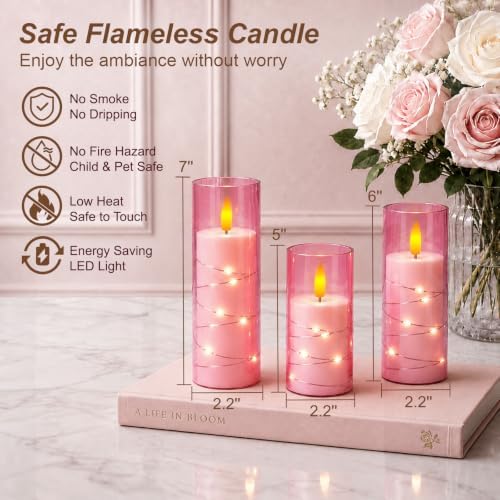 Raycare 7 Pack Flameless Battery Operated Pillar Candles with Remote Timer - Image 3