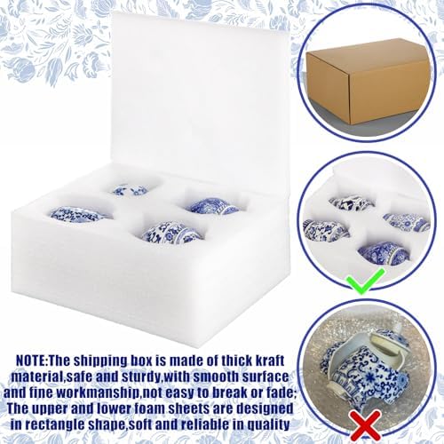 4 Pcs Small Blue and White Vases Chinoiserie Porcelain Vase, Classic - Image 3