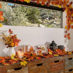 CQURE 14 Pack Fall Leaf Garland, Total 109.2Ft Artificial Fall Maple Leaves Autumn Vines Garland Thanksgiving Decor for Home Fireplace Party - Image 5