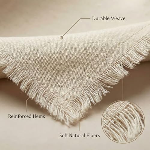 Accent Home Natural Linen Cloth Napkins, Set of 12, 18x18 Inches - Image 5