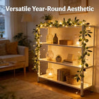 Fairy Light Olive Vine Garland, 6ft 96 Led Vines with Fairy Lights, Twinkling Tree Olive Vine, Faux Vine Lights Artificial Greenery Garlands for Fireplace, Table, St. Patrick's Day, Home DéCo (9FT) - Image 4