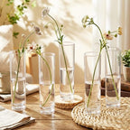Didaey 24 Pcs Acrylic Bud Vases Clear, Cylinder Vase for Rose Centerpieces - Image 2