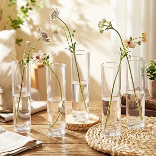 Didaey 24 Pcs Acrylic Bud Vases Clear, Cylinder Vase for Rose Centerpieces - Image 2