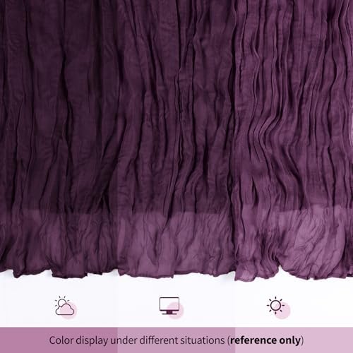 14 Pack Dark Purple Cheesecloth Table Runner 17x108 Inch Semi Sheer Boho Gauze Cheese Cloth Fabric Table Runners, for Wedding Party Baby Shower Birthday Home Decor Garden Farmhouse - Image 7
