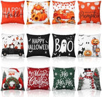 12 Pcs Fall Pillow Covers 18 x 18 Inch Holiday Throw Pillow Covers Pumpkin Cushion Case Pillowcase for Indoor Outdoor Farmhouse by Unknown