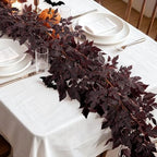 Fall Garland for Mantle, 2 Pack 7 Ft Plum Cimicifuga Seeded Leaf Garlands - Image 4