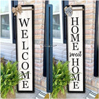 Surfapans Outdoor Welcome Sign for Front Porch 2 Sided 45"X9" Black by Surfapans