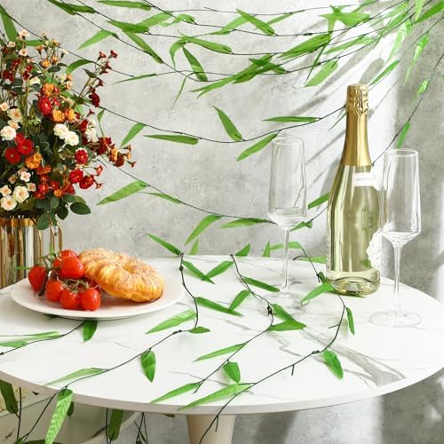 Riceshoot 300 Pcs 1800 ft Artificial Hanging Leaves Vines Fake Willow Garland Faux Vines for Wall Balcony Garden Wedding Windowsill Party Wreath Supplies Jungle Decorations - Image 3